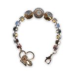 Bracelet by Mariana Rhapsode Coll. Elegant Golden Shadow, Metallic, Black Diamond, Ant. Pink, Sand Opal, & White Opal Swarovski Crystals - Image 3