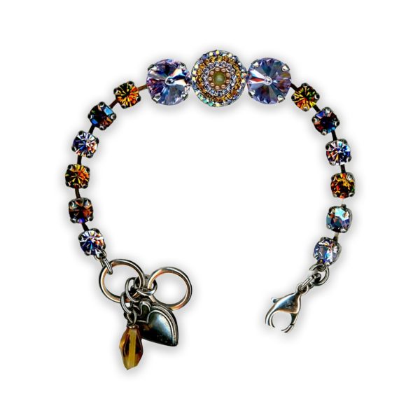 Bracelet by Mariana Macaroon Coll. Gorgeous Violet, Topaz, & Pearl Swarovski Crystals