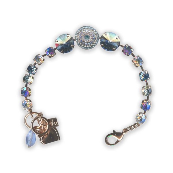 Bracelet by Mariana Italian Ice Coll. Shimmering AB, Aquamarine, Moonlight, & Clear Swarovski Crystals