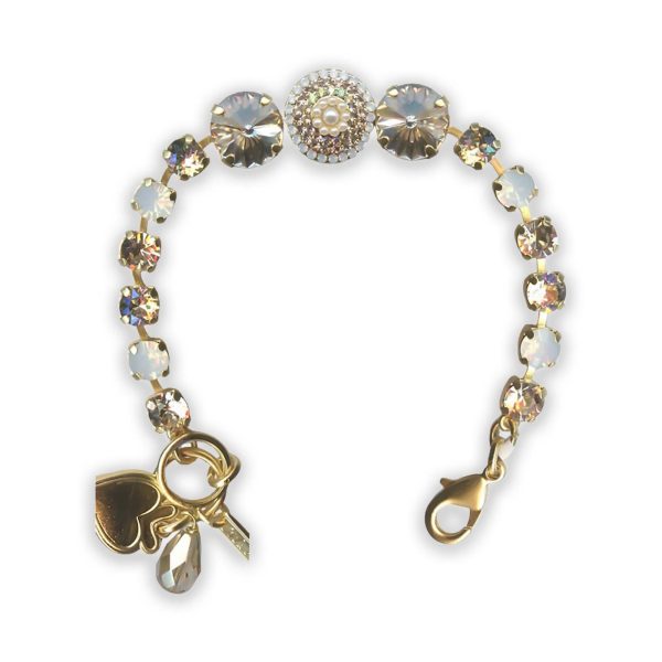 Bracelet by Mariana Tequila Sunrise Coll. Timeless Pearl, Golden Yellow, & White Opal Swarovski Crystals