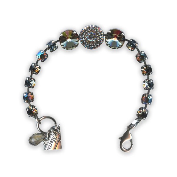 Bracelet by Mariana Martini Coll. Sophisticated Black Diamond, Greige, & AB Swarovski Crystals
