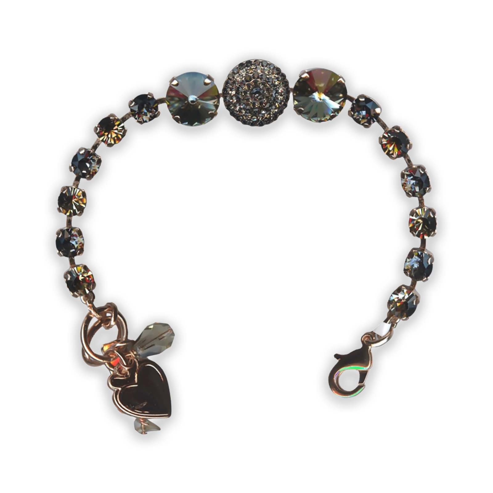 B-4193-242215-RG (1) Bracelet by Mariana My Treasures Coll. Alluring Black Diamond & Morion Swarovski Crystals - Image 1