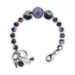 Bracelet by Mariana Happy Hour Coll. Gorgeous Magenta Pink, Navy Blue, & Deep Purple Swarovski Crystals - Image 3