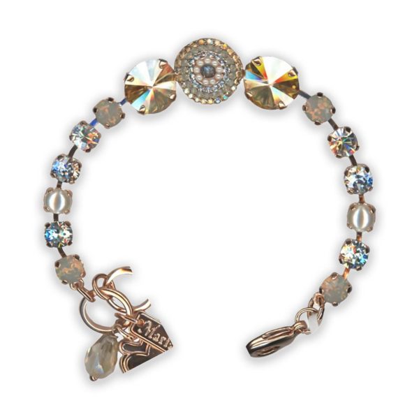 Bracelet By Mariana Woman Timeless Pearl and Golden Shadow Swarovski Crystals