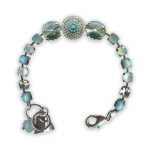 Bracelet by Mariana Athena Coll. Elegant Turq Mineral, Peridot, Pacific Opal, & Chrysolite Opal Swarovski Crystals