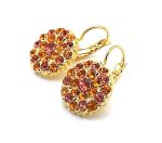 Earrings By Mariana Guardian Angel Padparadscha and Sun Swarovski Crystals