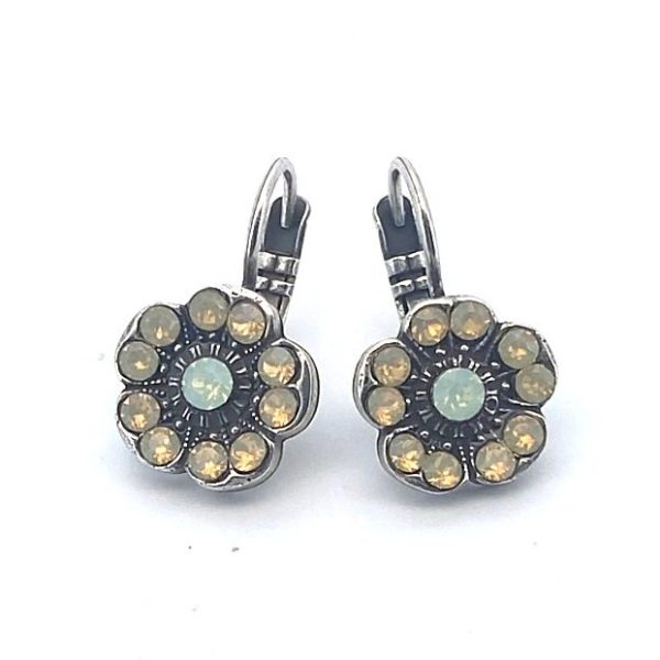 Earrings By Mariana Woman Sand and Chrysolite Opal Swarovski Crystals