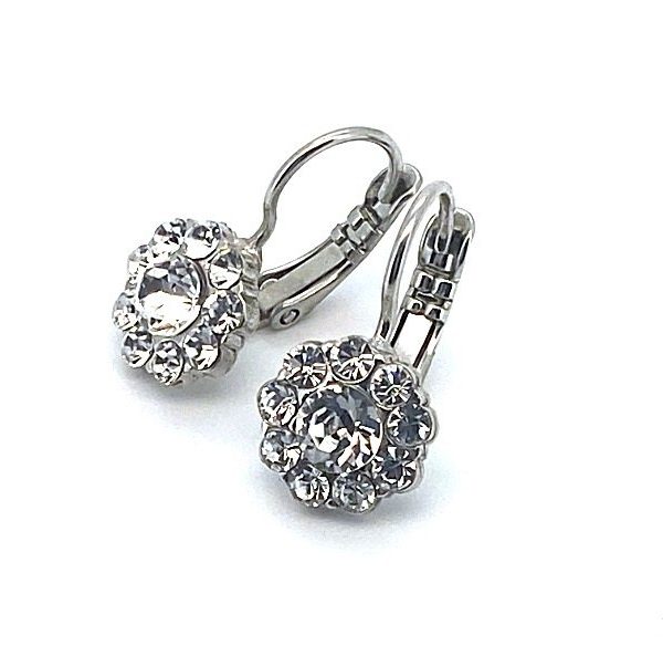 Earrings By Mariana My Treasures Coll. Beautiful Floral Clear Swarovski Crystals.