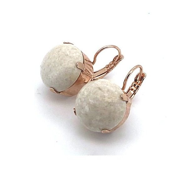 Earrings By Mariana Woman Beautiful Round Riverstone Mineral