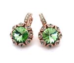 Earrings By Mariana Mojito Cocktail Hour Coll. Chrysolite Opal Swarovski Crystals