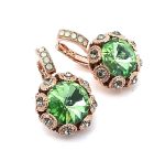 Earrings By Mariana Mojito Cocktail Hour Coll. Chrysolite Opal Swarovski Crystals - Image 2