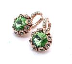 Earrings By Mariana Mojito Cocktail Hour Coll. Chrysolite Opal Swarovski Crystals - Image 3