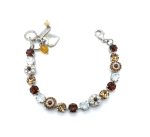 Bracelet By Mariana Aphrodite Coll. Topaz, Golden Shadow and Opal Swarovski Crystals