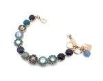 Bracelet By Mariana Goldstone Mineral and Floral Azurite Swarovski Crystals - Image 2