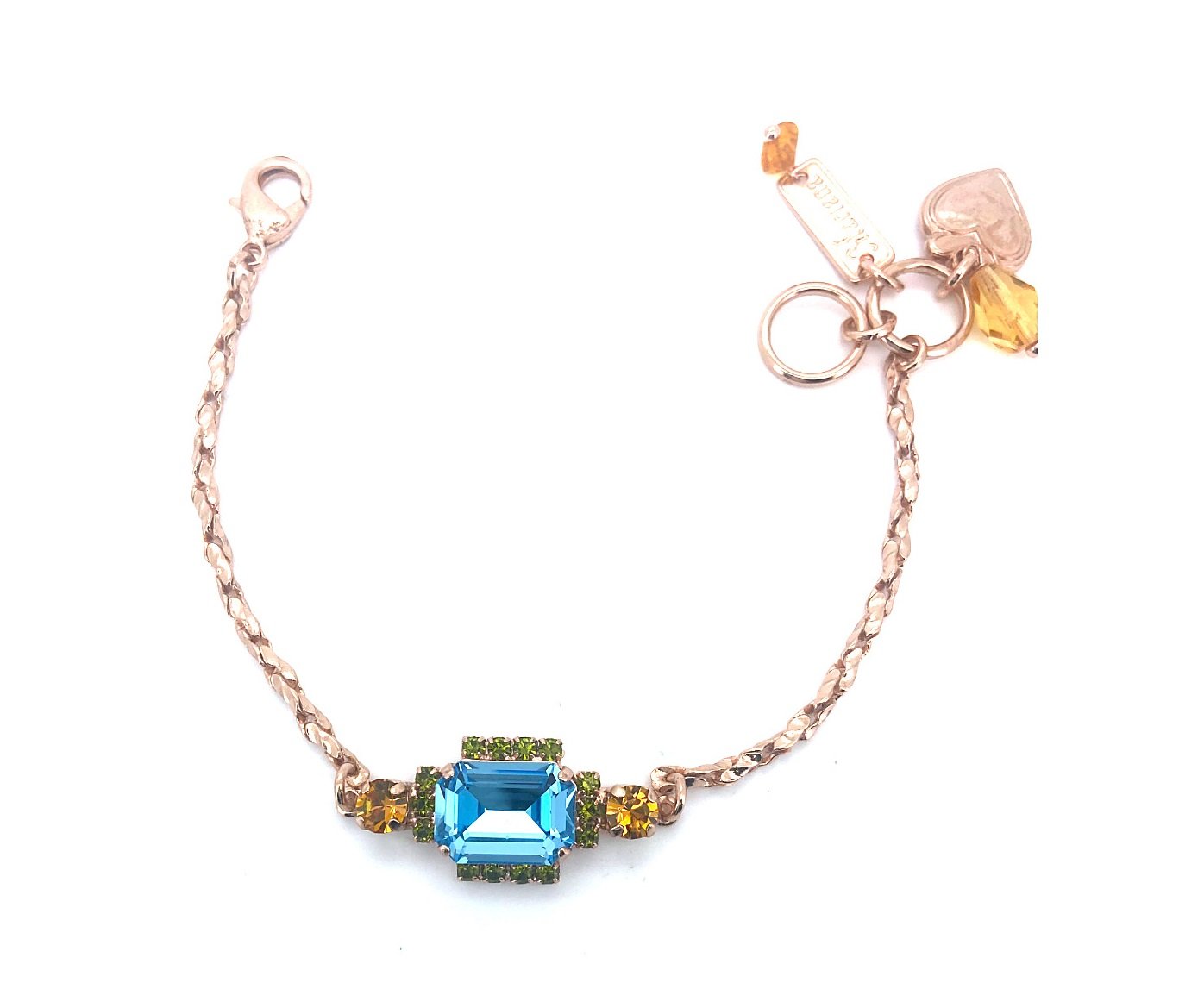 B-4080-2-1058-RG (1) Bracelet by Mariana Kokomo Coll. Adorable Turquoise, Lt Topaz, & Olivine Swarovski Crystals - Image 1