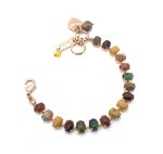 Bracelet by Mariana My Treasures Coll. Gorgeous Bulls Eye, Yellow, Jade Green, Landscape Jasper Mineral Swarovski Crystals - Image 3