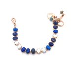 Bracelet by Mariana My Treasures Coll. Shimmering Fire & Snow Synthetic Opal, Blue Howlite, Lapiz Lazuli, & White Shell Mineral Swarovski Crystals