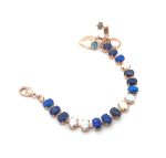 Bracelet by Mariana My Treasures Coll. Shimmering Fire & Snow Synthetic Opal, Blue Howlite, Lapiz Lazuli, & White Shell Mineral Swarovski Crystals - Image 2