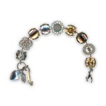 Bracelet by Mariana My Treasures Coll. Gorgeous Golden Shadow, Lt Peach, Clear, & White Opal Swarovski Crystals