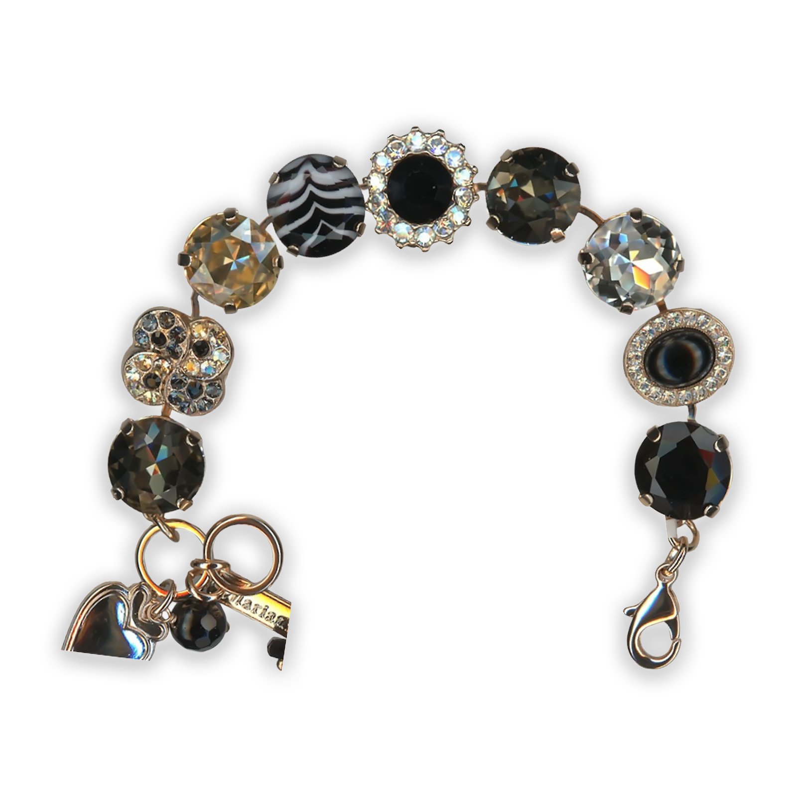 B-4195-3-1908-RG (1) Bracelet by Mariana Black Orchid Coll. Alluring Black Diamond, Jet, & Moonlight Swarovski Crystals - Image 1