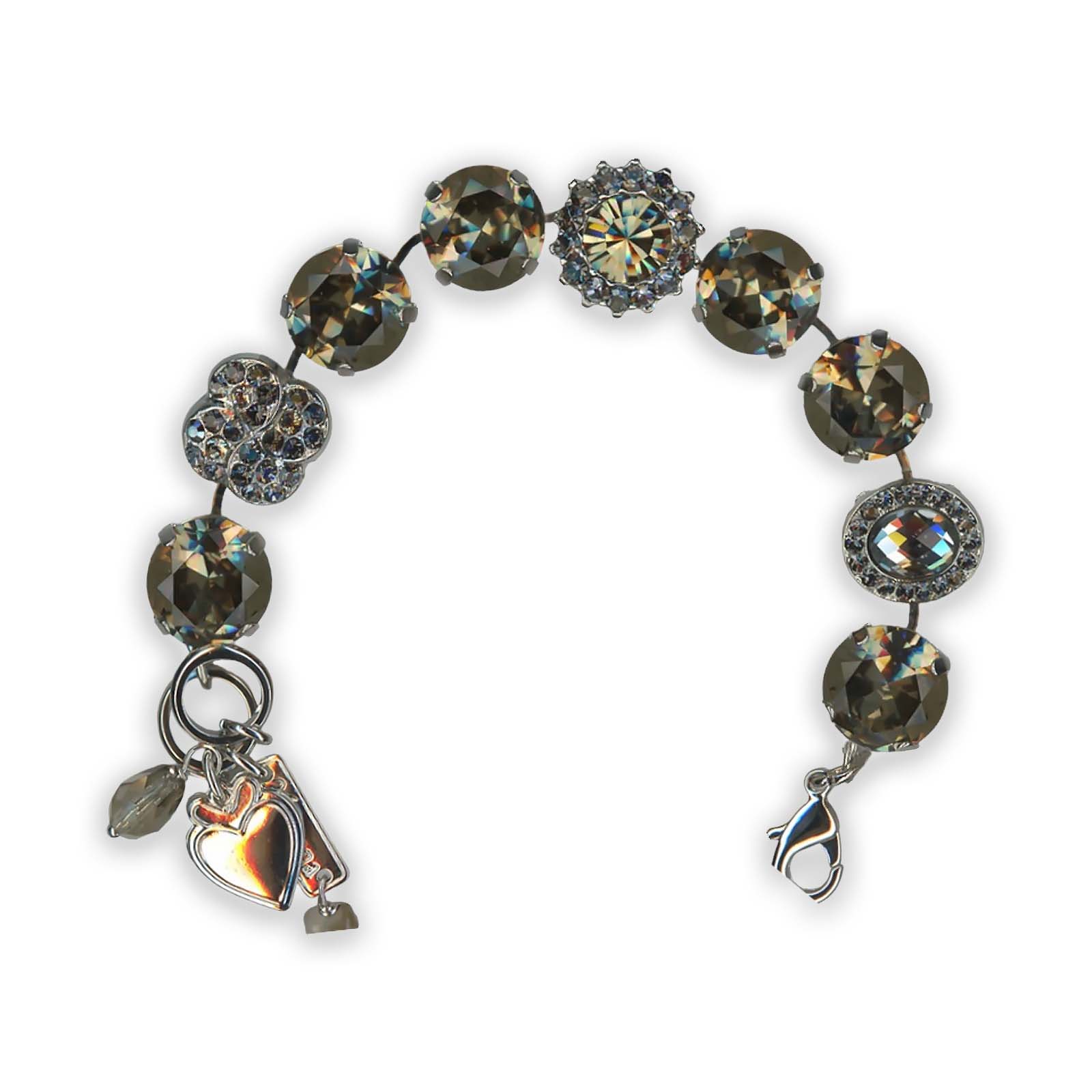 B-4195-3-245215-SP (1) Bracelet by Mariana My Treasures Coll. Sophisticated Black Diamond & Silver Night Swarovski Crystals - Image 1