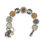 Bracelet by Mariana Butter Pecan Coll. Timeless Yellow Jasper & Riverstone Mineral, Clear, White Opal, Sand Opal, & Pearl Swarovski Crystals - Image 2