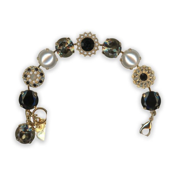 Bracelet by Mariana My Treasures Coll. Exquisite Jet, Grey, Pearl, & White Opal Swarovski Crystals