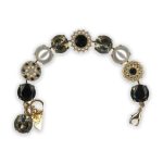 Bracelet by Mariana My Treasures Coll. Exquisite Jet, Grey, Pearl, & White Opal Swarovski Crystals - Image 2