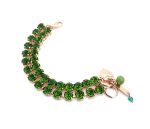Bracelet By Mariana My Treasures Coll. Elegant Duo Layered Fern Green Swarovski Crystals - Image 2