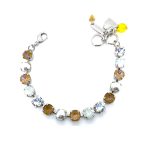 Bracelet By Mariana Woman Beautiful Cream Pearl and Opal Swarovski Crystals