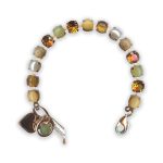 Bracelet by Mariana My Treasures Coll. Adorable Riverstone Mineral, Pearl, Topaz, & Green Opal Swarovski Crystals