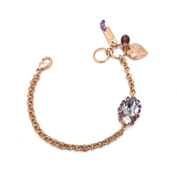 Bracelet by Mariana Purple Rain Coll. Elegant Clear, White Opal, & Tanzanite Swarovski Crystals