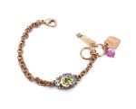 Bracelet by Mariana Pina Colada Coll. Alluring Luminous Green, Chrysolite, & Cyclamen Opal Swarovski Crystals
