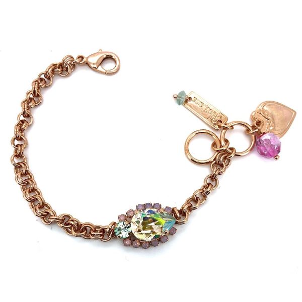 Bracelet by Mariana Pina Colada Coll. Alluring Luminous Green, Chrysolite, & Cyclamen Opal Swarovski Crystals