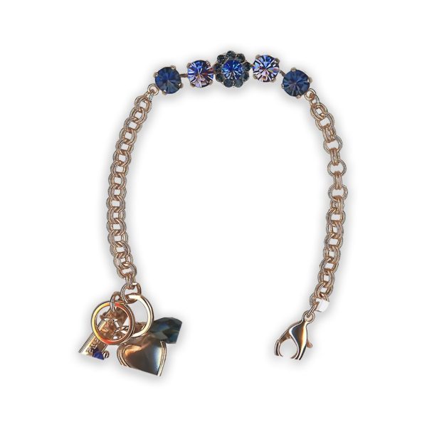 Bracelet By Mariana Woman Alluring Heliotrope and Montana Blue Swarovski Crystals