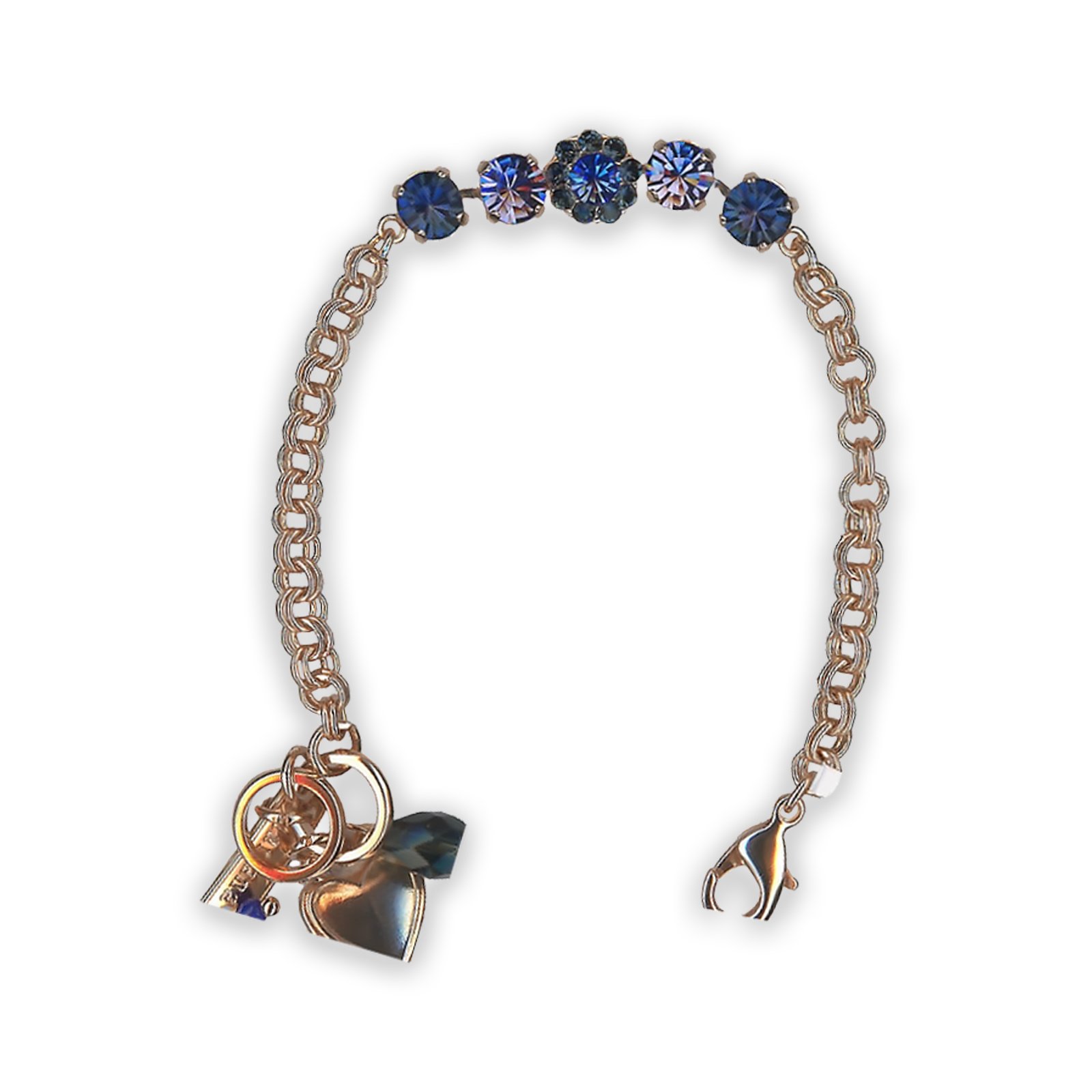 B-4352-2-1026-RG (1) Bracelet By Mariana Woman Alluring Heliotrope and Montana Blue Swarovski Crystals - Image 1