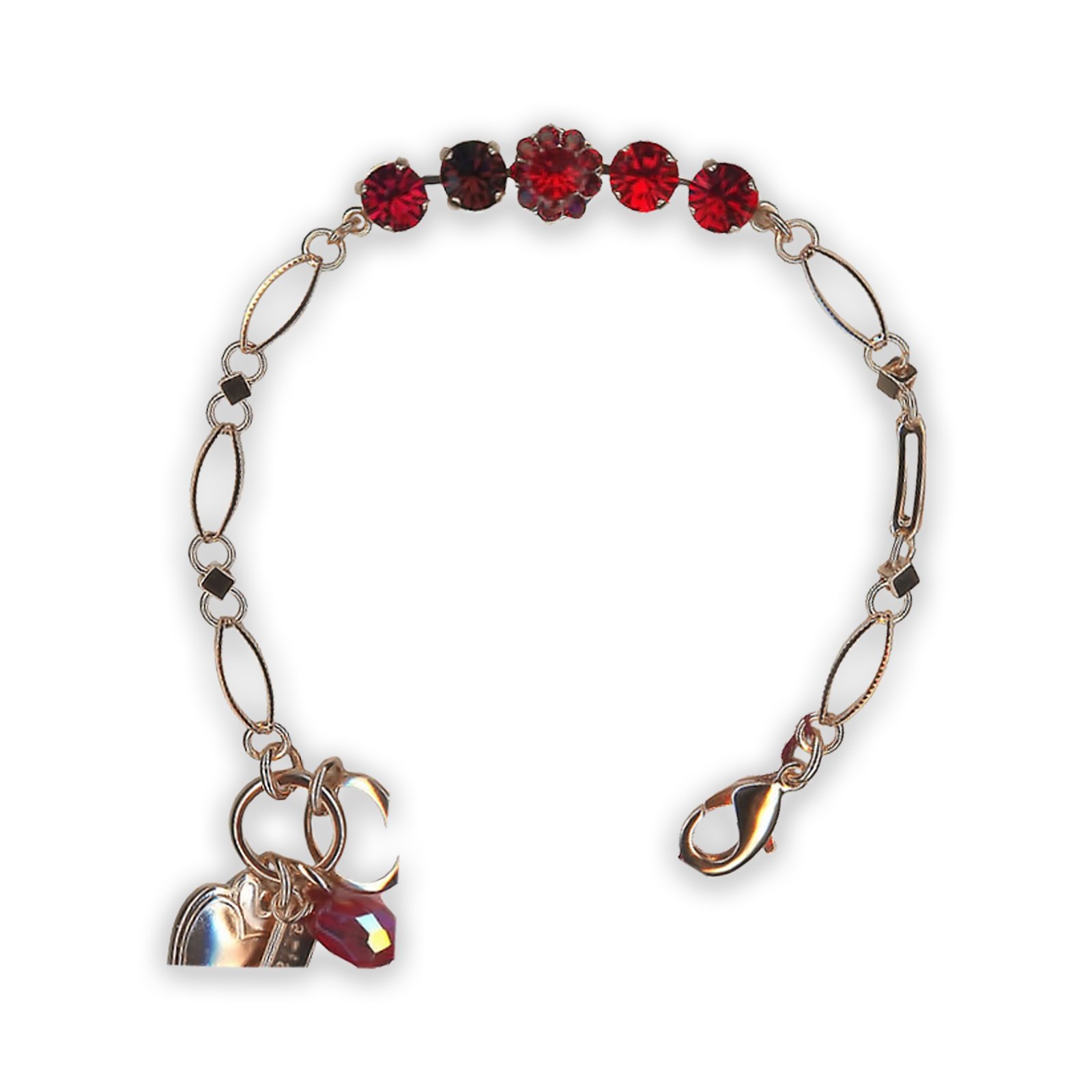 B-4352-2-1070-RG (1) Bracelet by Mariana Lady In Red Coll. Stunning Ruby, Siam, & Burgundy Swarovski Crystals - Image 1