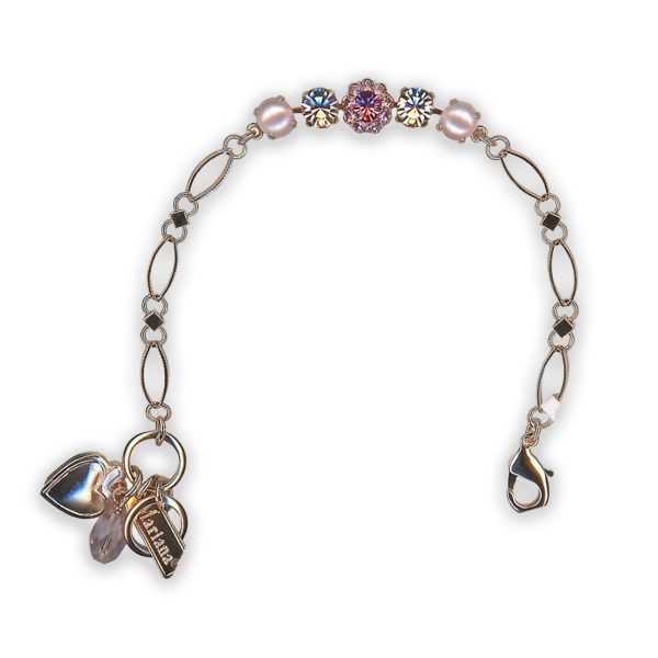 Bracelet by Mariana My Treasures Coll. Lovely Pink Pearl, Lt Rose, Silk, & Rose Swarovski Crystals