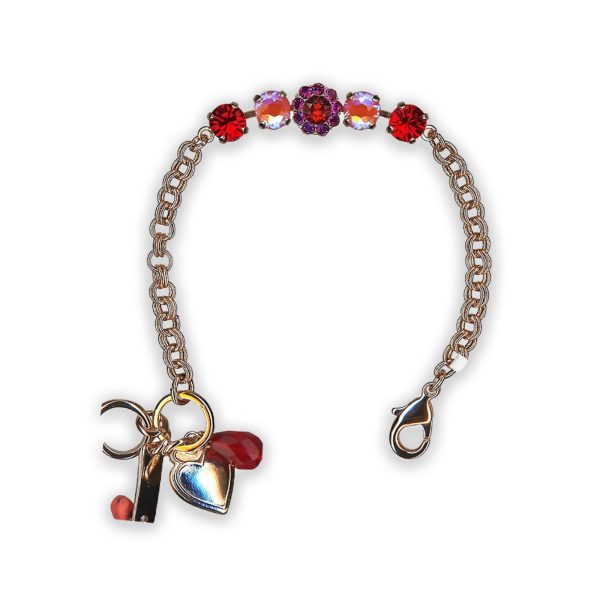 Bracelet by Mariana Sorbet Delight Coll. Glamorous Siam, Mandarin Delite, & Fuchsia Swarovski Crystals