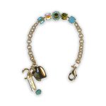 Bracelet By Mariana Woman Shimmering Peach and Peridot Opal Swarovski Crystals