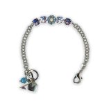Bracelet by Mariana Power Of Love Coll. Beautiful Tanzanite, Violet, Aquamarine, & Pearl Swarovski Crystals - Image 2