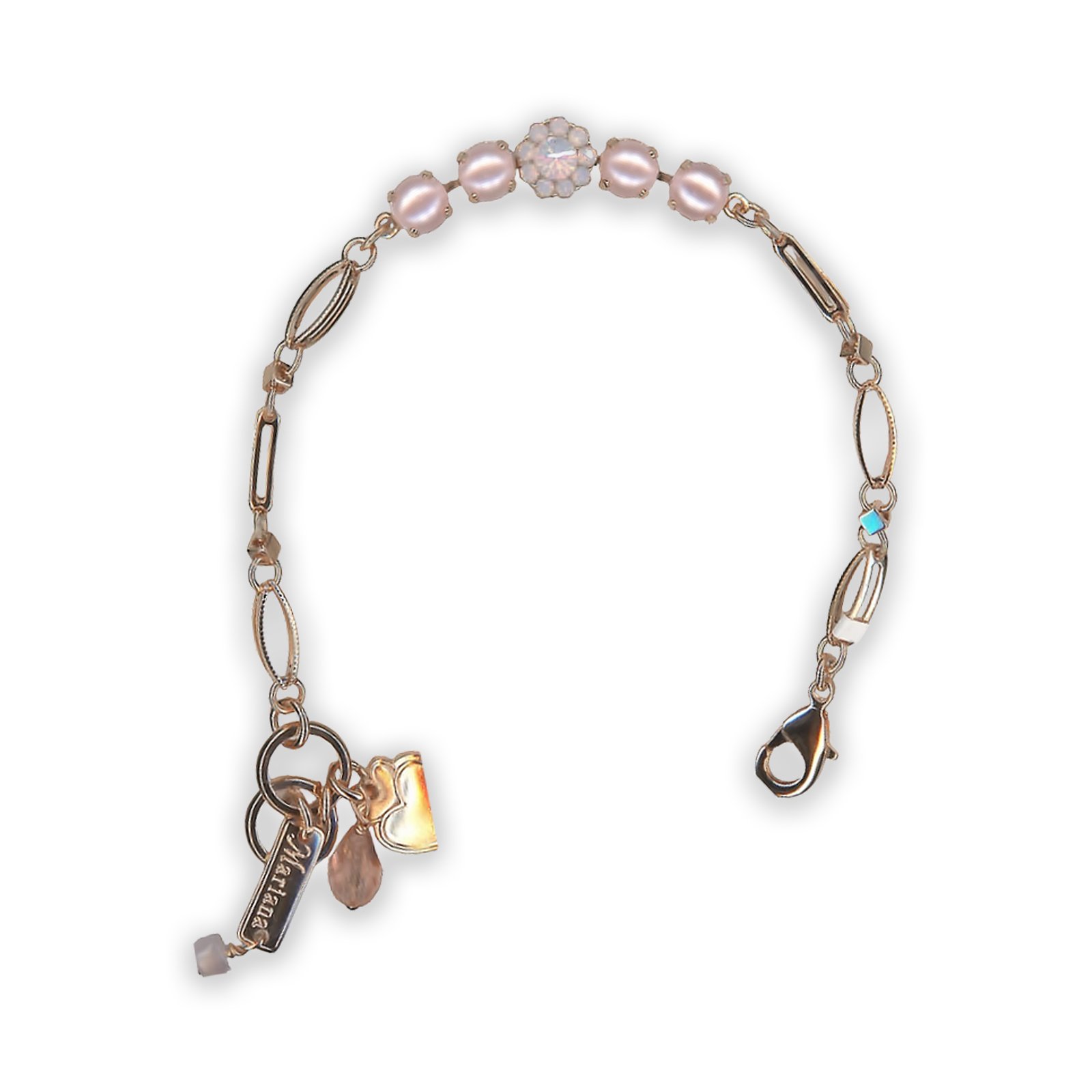 B-4352-2-121395-RG (1) Bracelet by Mariana My Treasures Coll. Lovely Powder Rose & Rose Opal Swarovski Crystals - Image 1