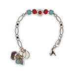 Bracelet by Mariana My Treasures Coll. Simply Elegant Turq, Red Coral, & White Opal Swarovski Crystals