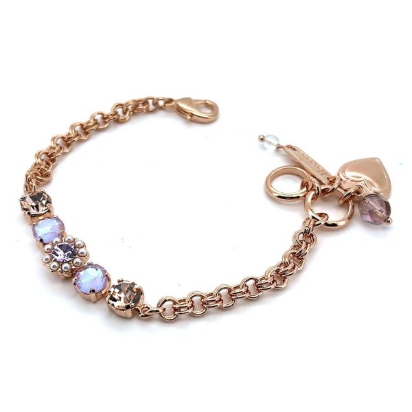 Bracelet By Mariana Woman Adorable Vintage Rose and Sun Kissed Lavender Swarovski Crystals