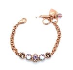 Bracelet By Mariana Woman Adorable Vintage Rose and Sun Kissed Lavender Swarovski Crystals - Image 2