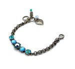 Bracelet By Mariana Woman Fab Floral Aqua and Laguna Swarovski Crystals