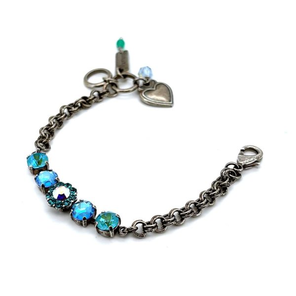 Bracelet By Mariana Woman Fab Floral Aqua and Laguna Swarovski Crystals