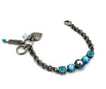Bracelet By Mariana Woman Fab Floral Aqua and Laguna Swarovski Crystals - Image 3
