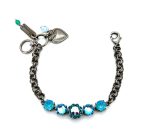 Bracelet By Mariana Woman Fab Floral Aqua and Laguna Swarovski Crystals - Image 2