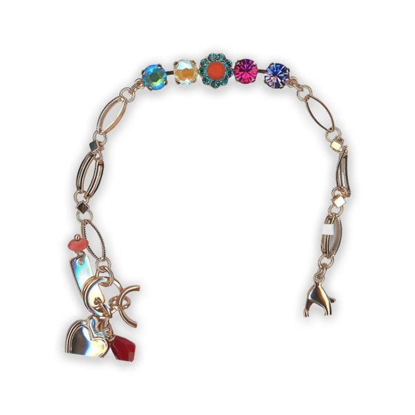 Bracelet by Mariana Poppy Coll. Sassy Sun Kissed Peridot, Sunshine, Blue Zircon, Coral, Fuchsia, & Tanzanite Swarovski Crystals
